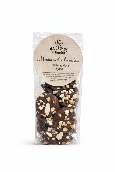 Mendiant chocolat au lait - Érable & Noix